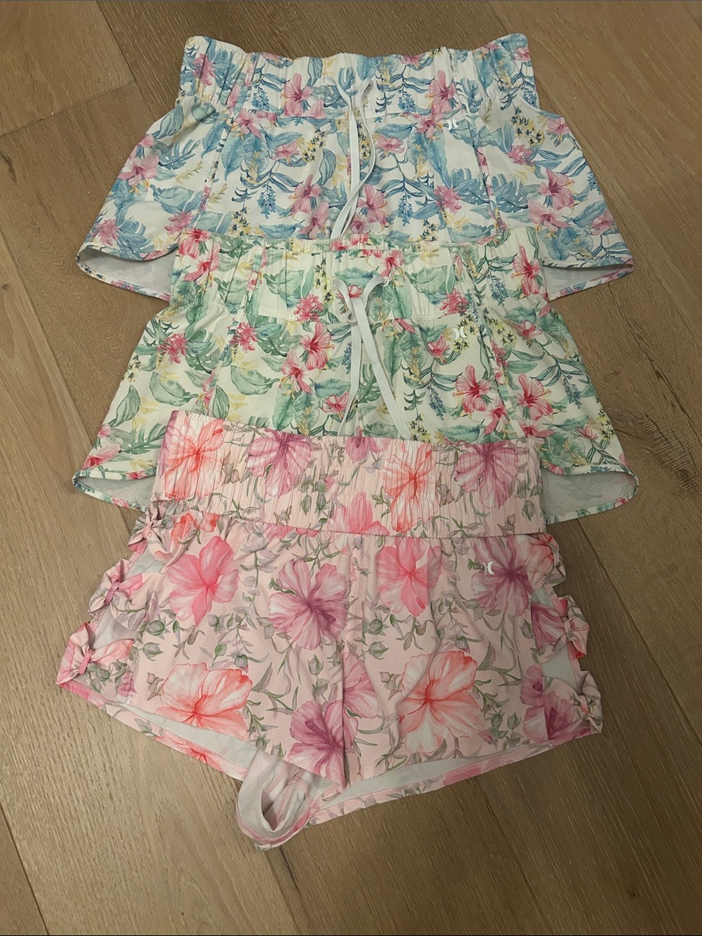 Loveshackfancy x Hurley Floral Lightweight Summer Shorts Trio